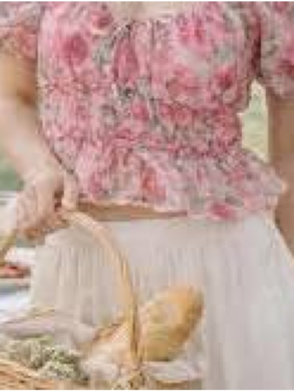Joie Pink Floral Ruffle Blouse